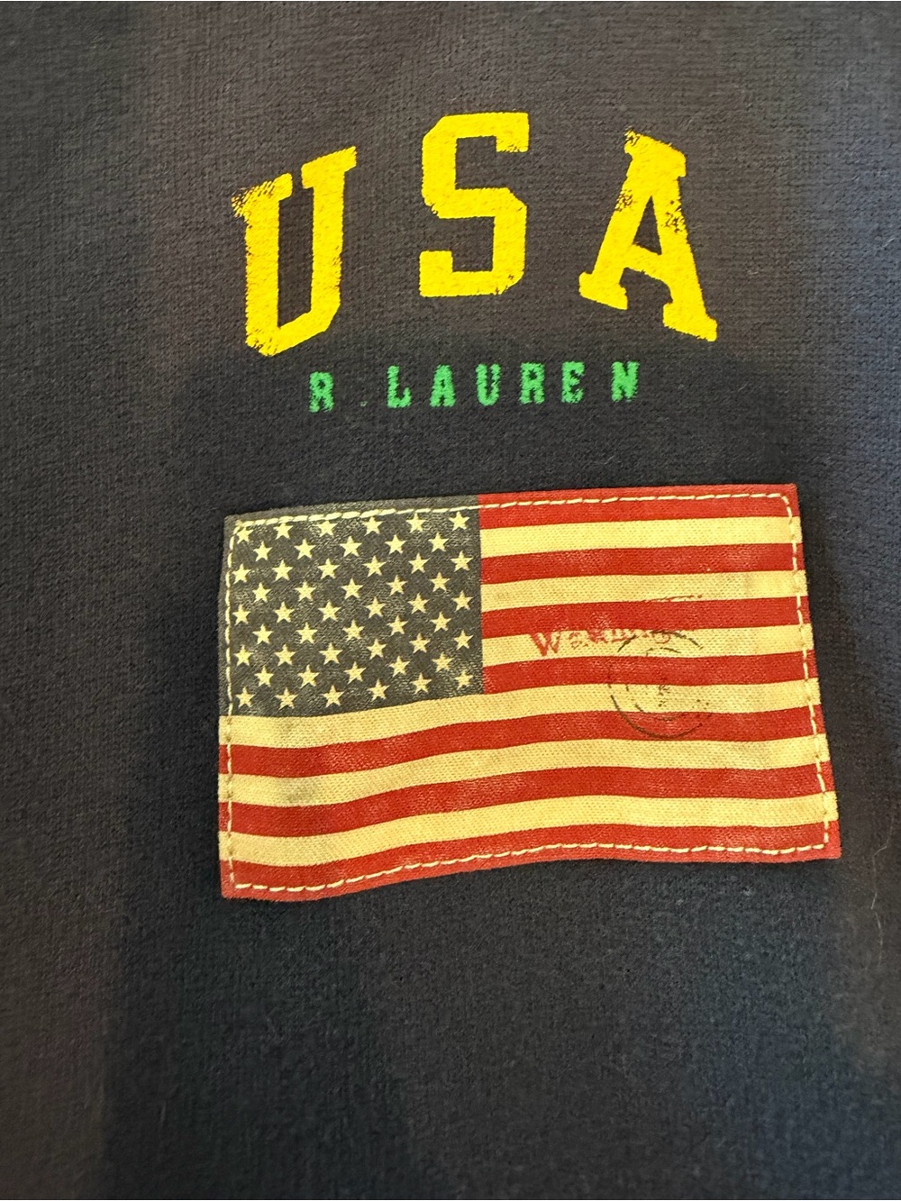 Polo Ralph Lauren Big Pony USA Flag Navy Full Zip Hoodie xl - Picture 11 of 12